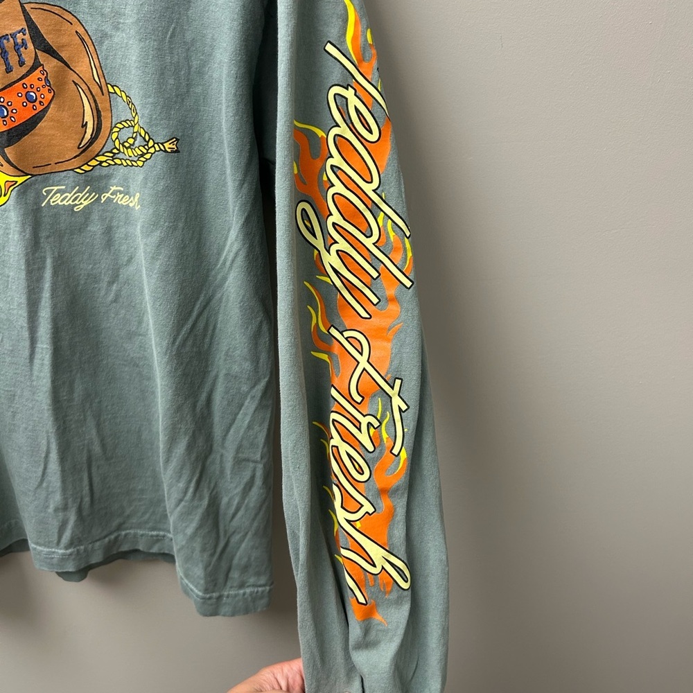 Teddy Fresh Flaming Cowboy‎ Hat Long Sleeve T Shirt - Picture 2 of 5